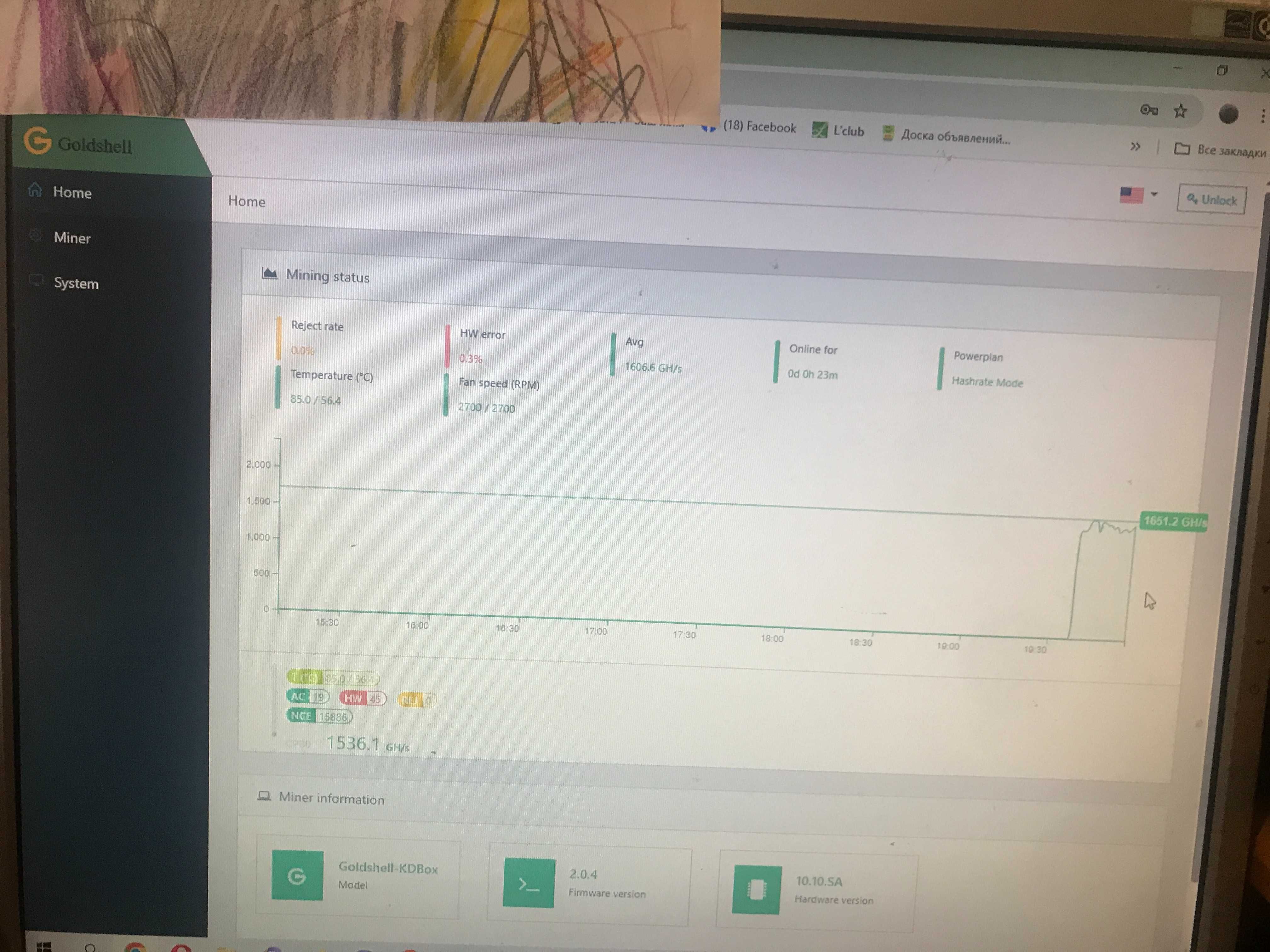 Асік майнер Goldshel KD BOX  Kadena Miner
