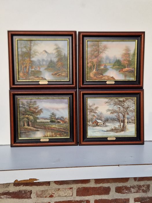 Obrazki malowane na płótnie (4 pory roku)wys 29-33 cm