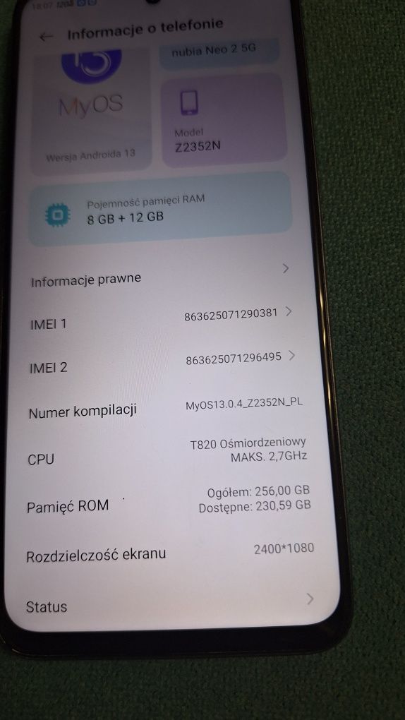 ZTE Nubia Neo 2 8GB gwarancja case