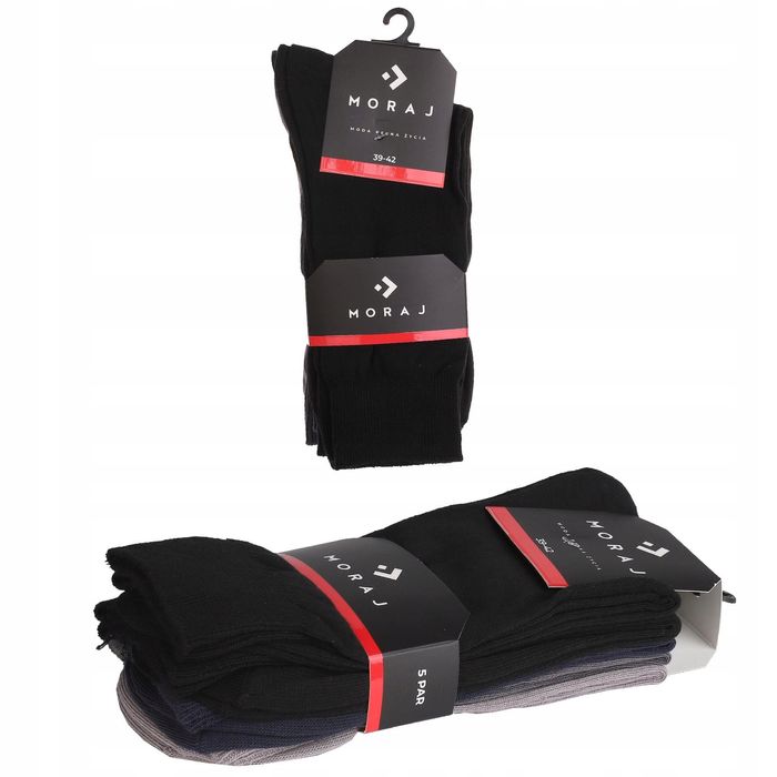 Skarpetki Męskie Skarpety Garnitur Gładkie Eleganckie 5Par 39-42 Moraj