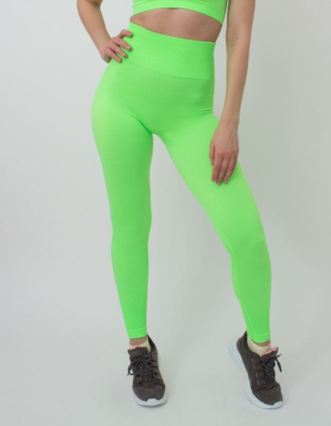 Легінси спортивні в рубчік Leggings rib  (green neon)