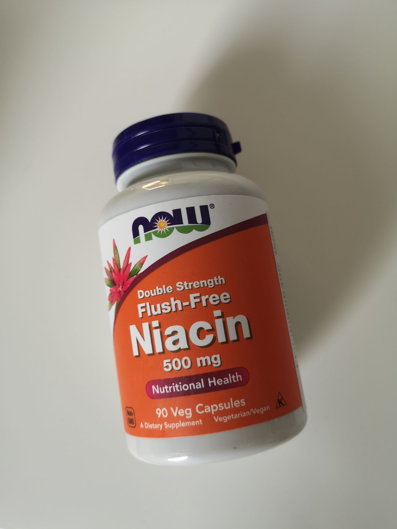 Witamina B3 Niacyna, Niacyna bez płynu, Now Foods, 500 mg, 90 kapsułek
