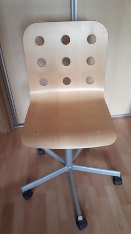 Fotel krzesło drewniane Ikea młodzieżowe obrotowe regulowane zadbane