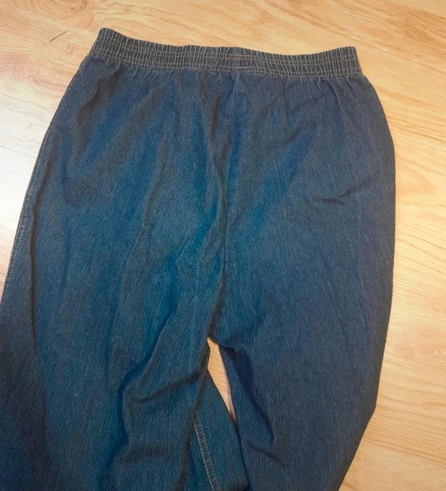 Granatowe spodnie z gumką w pasie I szeroką nogawką M | wysyłka w 24h