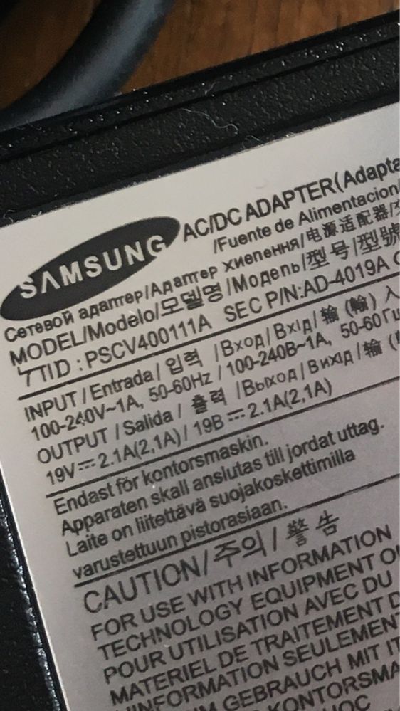 Transformador HP Toshiba e Samsung carregador computador portátil