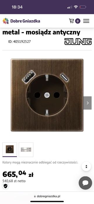 Gniazdo schuko USB Jung