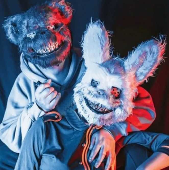 Maska straszny królik Halloween przebranie kostium Nowa