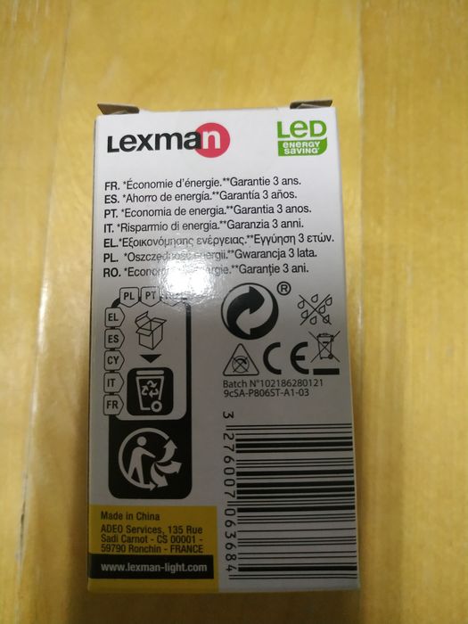 5 lâmpadas LED | marca Lexman
Fotografias frente e verso

Posso enviar