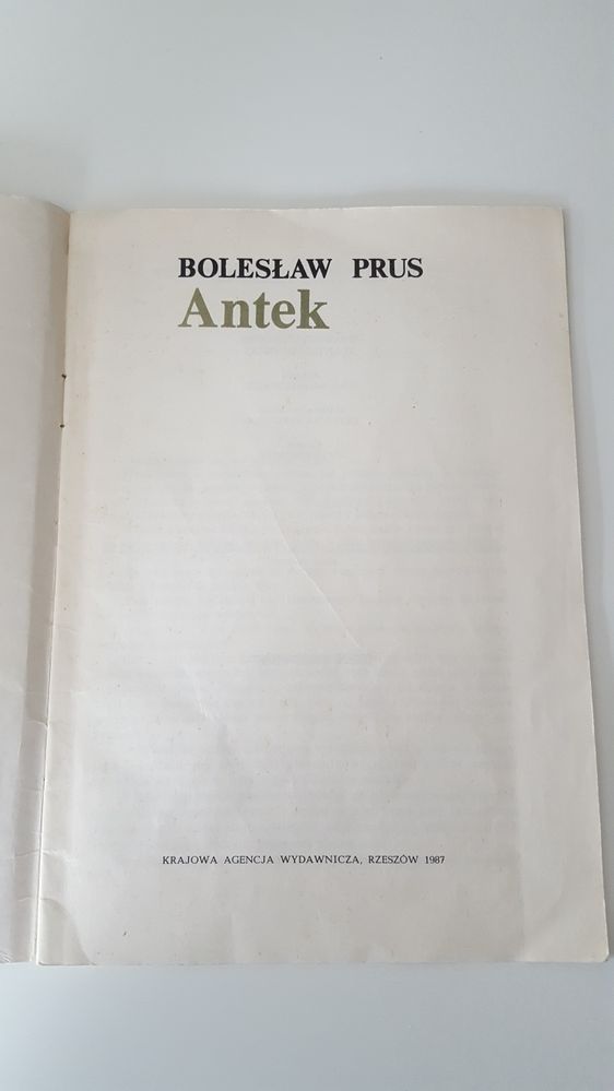 Antek, Bolesław Prus * 1987 * Krajowa Agencja Wydawnicza ***