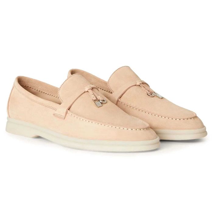 Лофери Loro Piana Summer Charms Walk Loafer Suede Nude