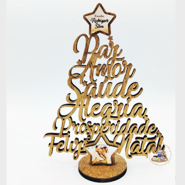 Arvore desejos de natal em mdf