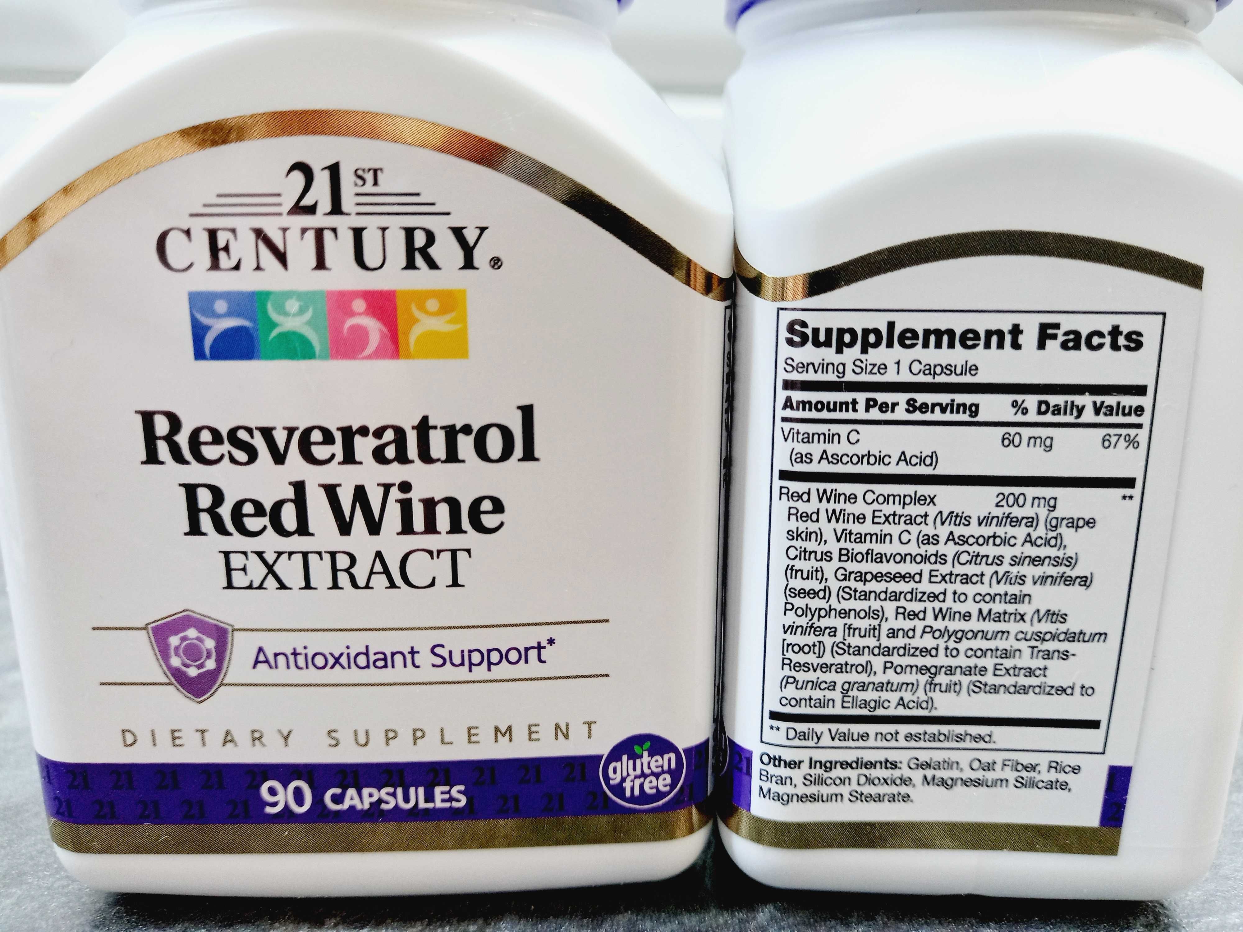 21st Century, Resveratrol Red Wine Extract (90 капс.), ресвератрол