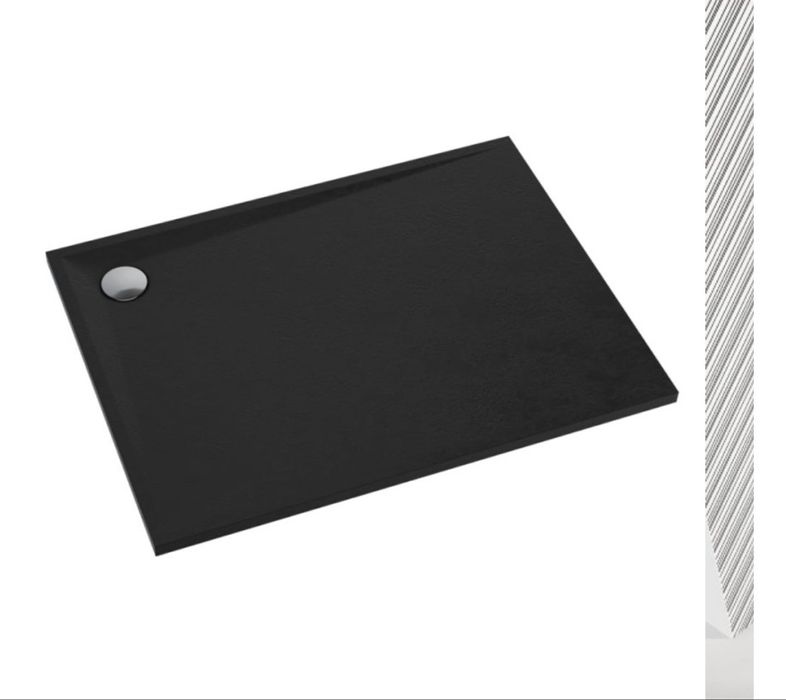 Brodzik kompozytowy Stabilsound Plus libra black 90x100x3