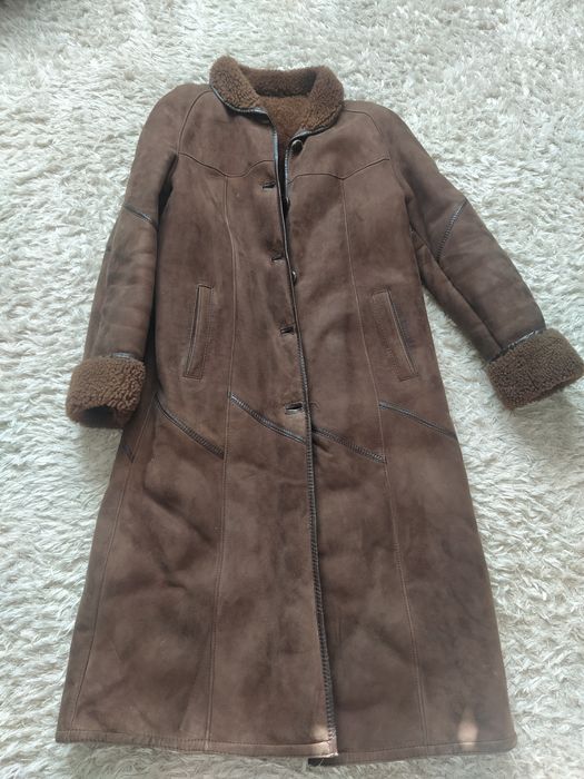 Kożuch damski brązowy