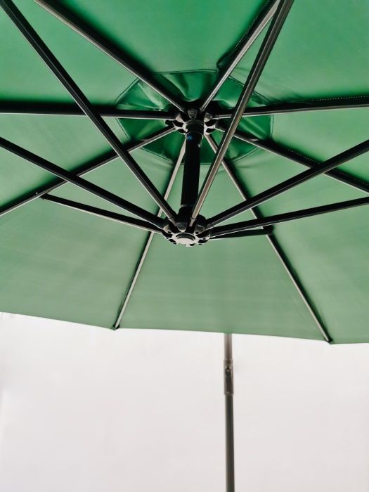 Duży parasol ogrodowy składany 3 m nowy zielony wysięgnik