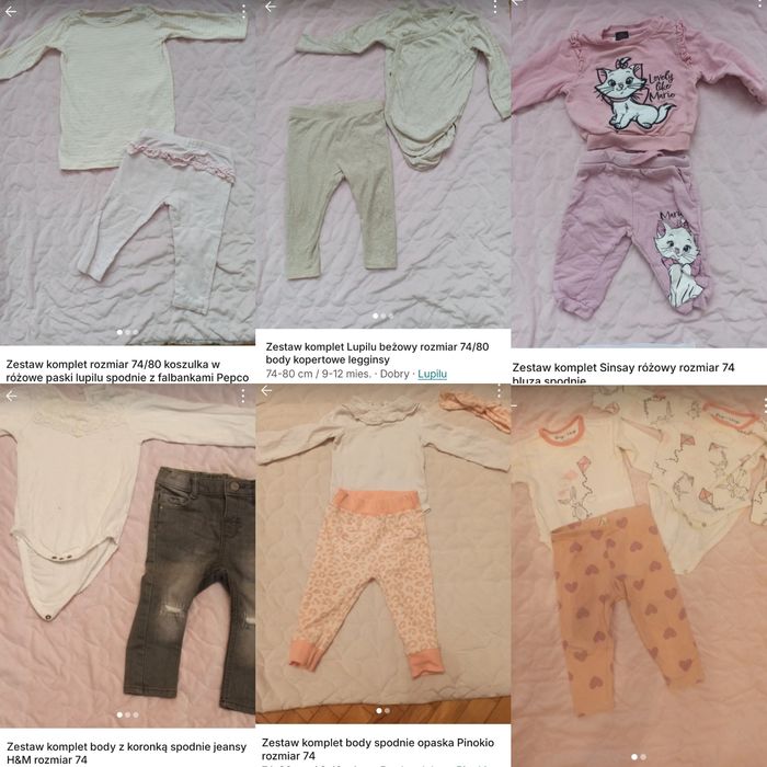 Ogromny Zestaw mega paka ubrań 74 80 74/80