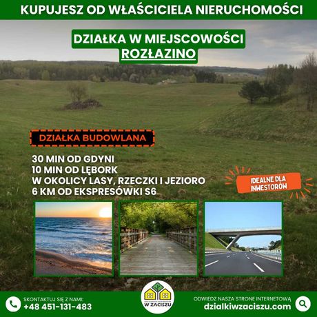 Dzialka Rozłazino - budowlana - Wejherowo - 30 min od Gdyni - okazja
