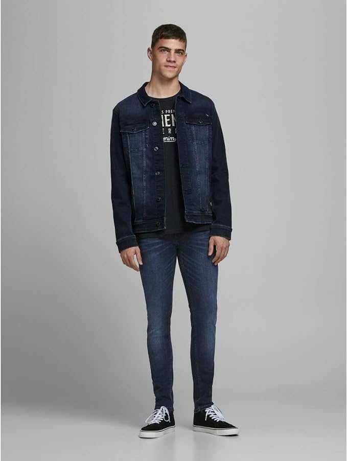 Męskie Jeans JACK&JONES Liam Original AM 816 Ciemnoniebieskie 36W 34L