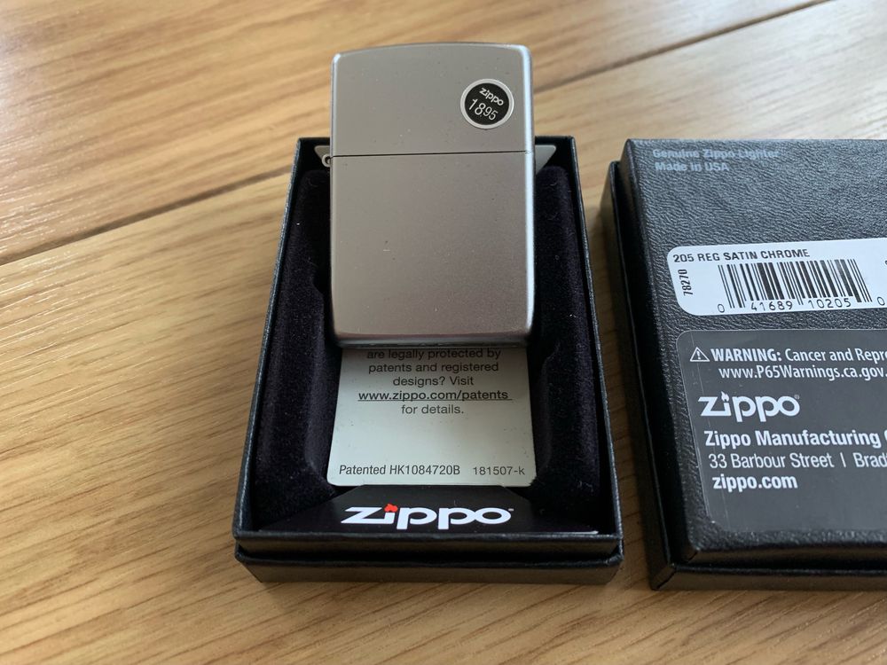 Новый пустой корпус Zippo Satin Chrome 205 из США, без инсерта!