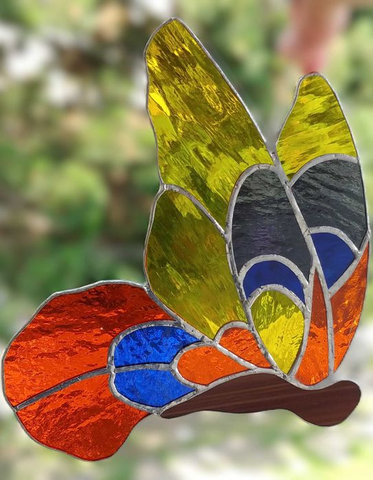 Zawieszka okienna witraż Motyl szkło witrażowe Tiffany