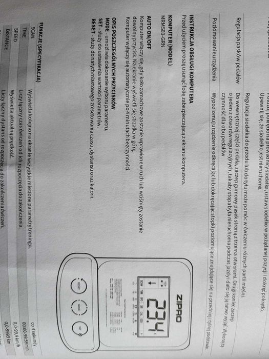 Uszkodzona kierownica do roweru stacjonarnego Zipro Nitro