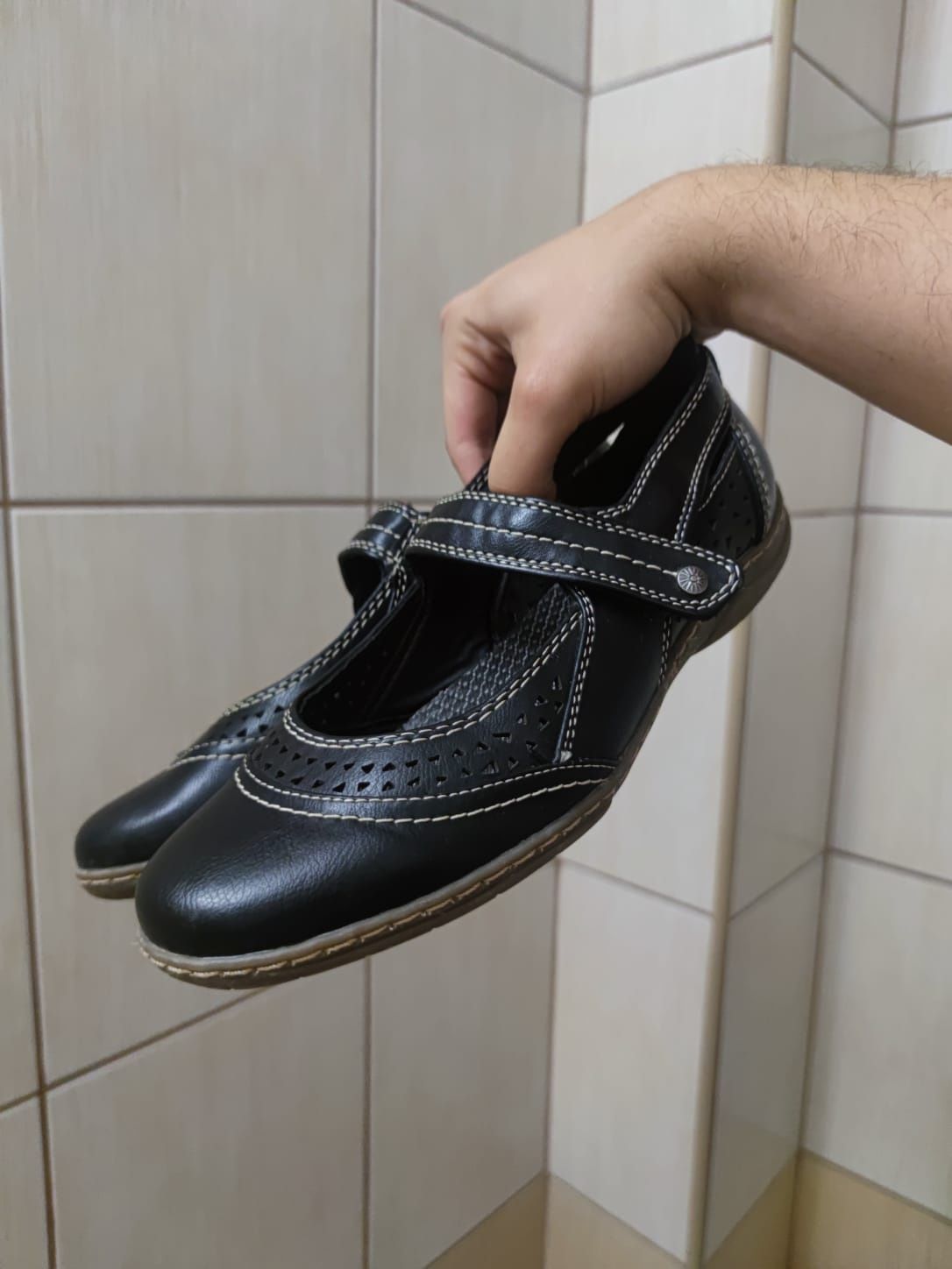 Buty damskie 40 półbuty baleriny na rzep Ariana classic retro drip pre