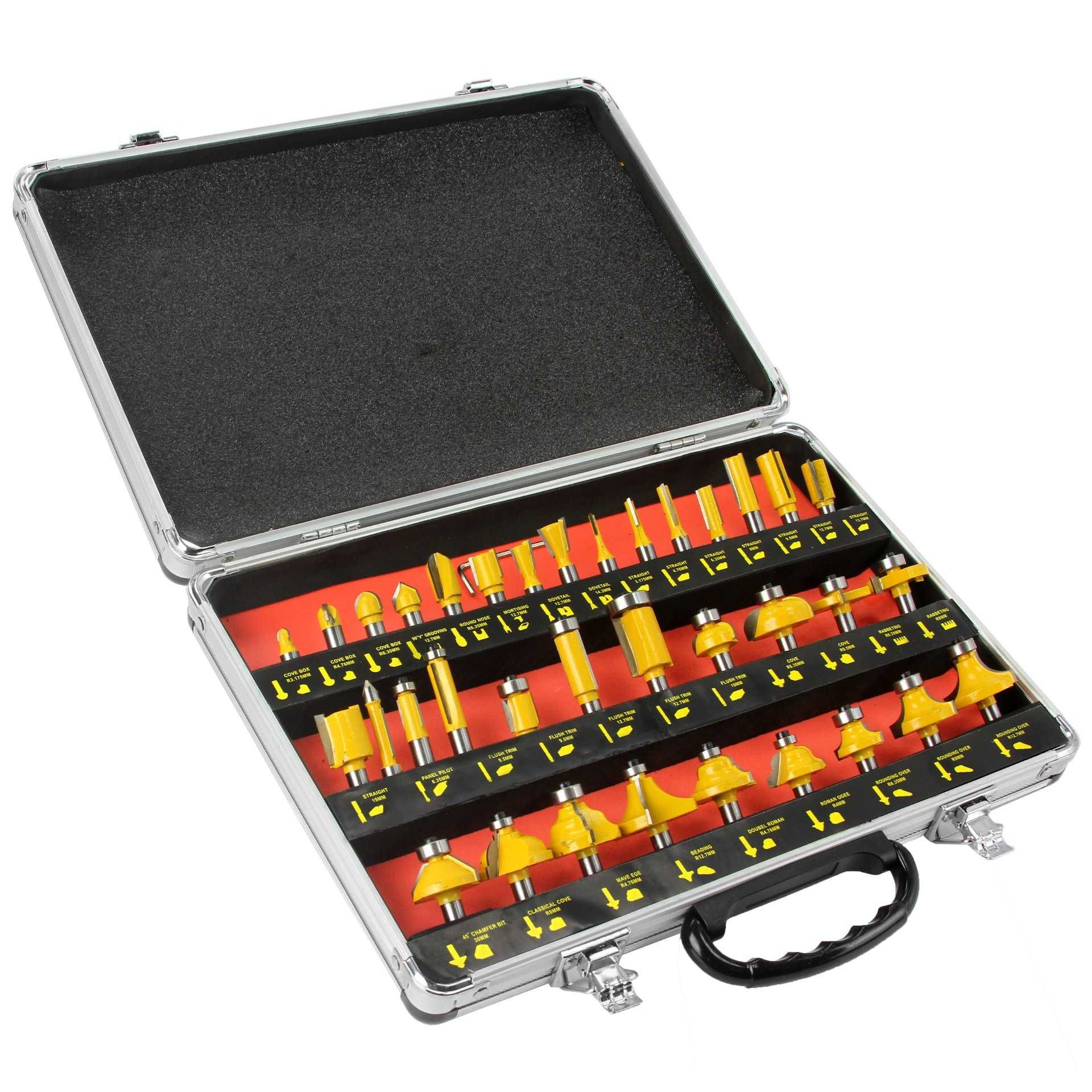 Zestaw 35 frezów do drewna z łożyskiem frezy M22550/M22550R NOWE