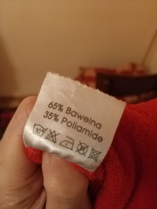 Szlafrok czerwony damski z guzikami