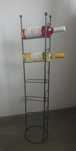 Stojak na wino metalowy inox 6 butelek wys. 102 cm