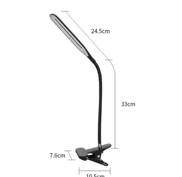 Настільна лампа світлодіодна LED на прищіпці від 220v та Повербанка