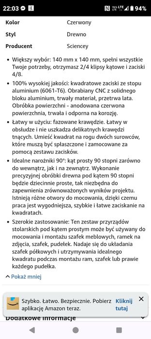 Kątowniki,Klipsy mocujące do obróbki drewna,  2 różne zestawy.