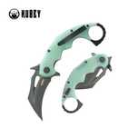 Nóż składany Kubey Mini Wrath Jade G10, Blackwashed 14C26N by MUZI Des