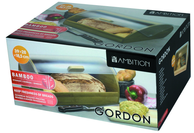 Chlebak drewniany Gordon z pokrywą plastikową AMBITION