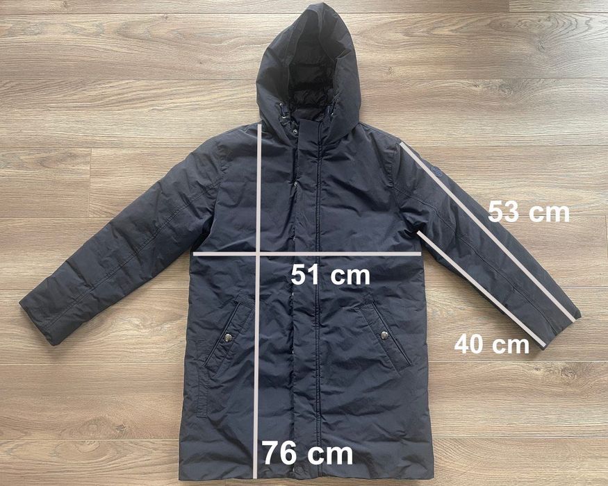 Granatowa kurtka puchowa w stylu parki MASSIMO DUTTI - 146 - 158 cm