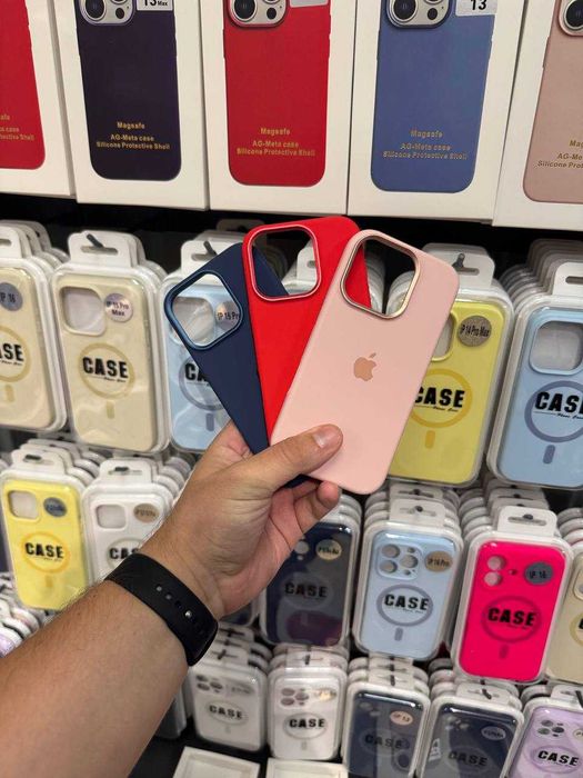 Чехол Silicone Case Metal Buttons (AA) для iPhone