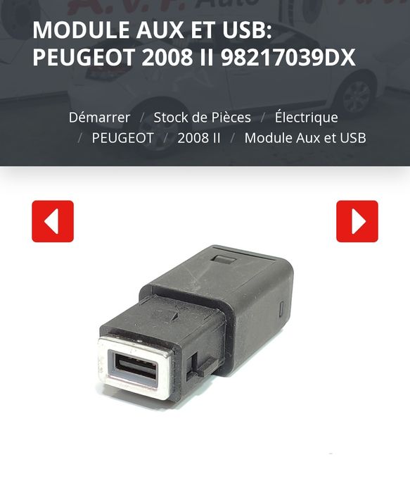 Entrada pen Módulo Aux/USB Peugeot 208/ 2008 ll / Citroen C4 lii