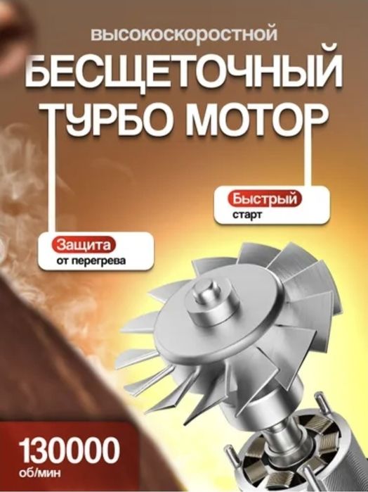 Мини воздуходув 130 000 об/мин  Сушка авто, очистка клавиатуры