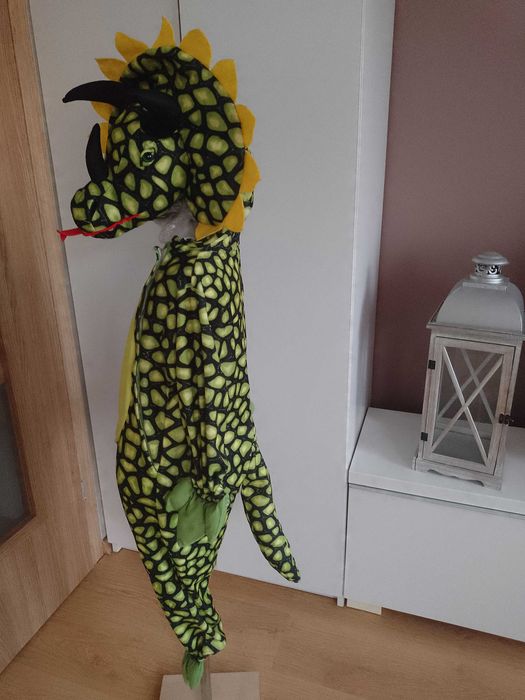 NOWY strój karnawałowy DINOZAURA SMOKA TRICERATOPSA bal 110/116 529