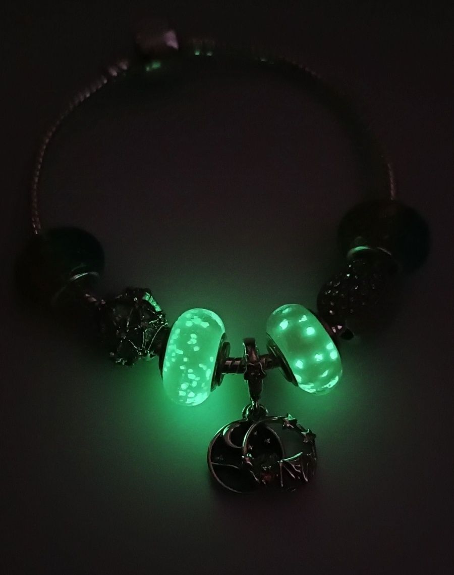 Bransoletka świeci w ciemnościach charms nocne niebo namiot zorza