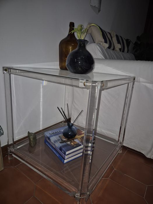 Mesa quadrada vidro 61cm x 61cm