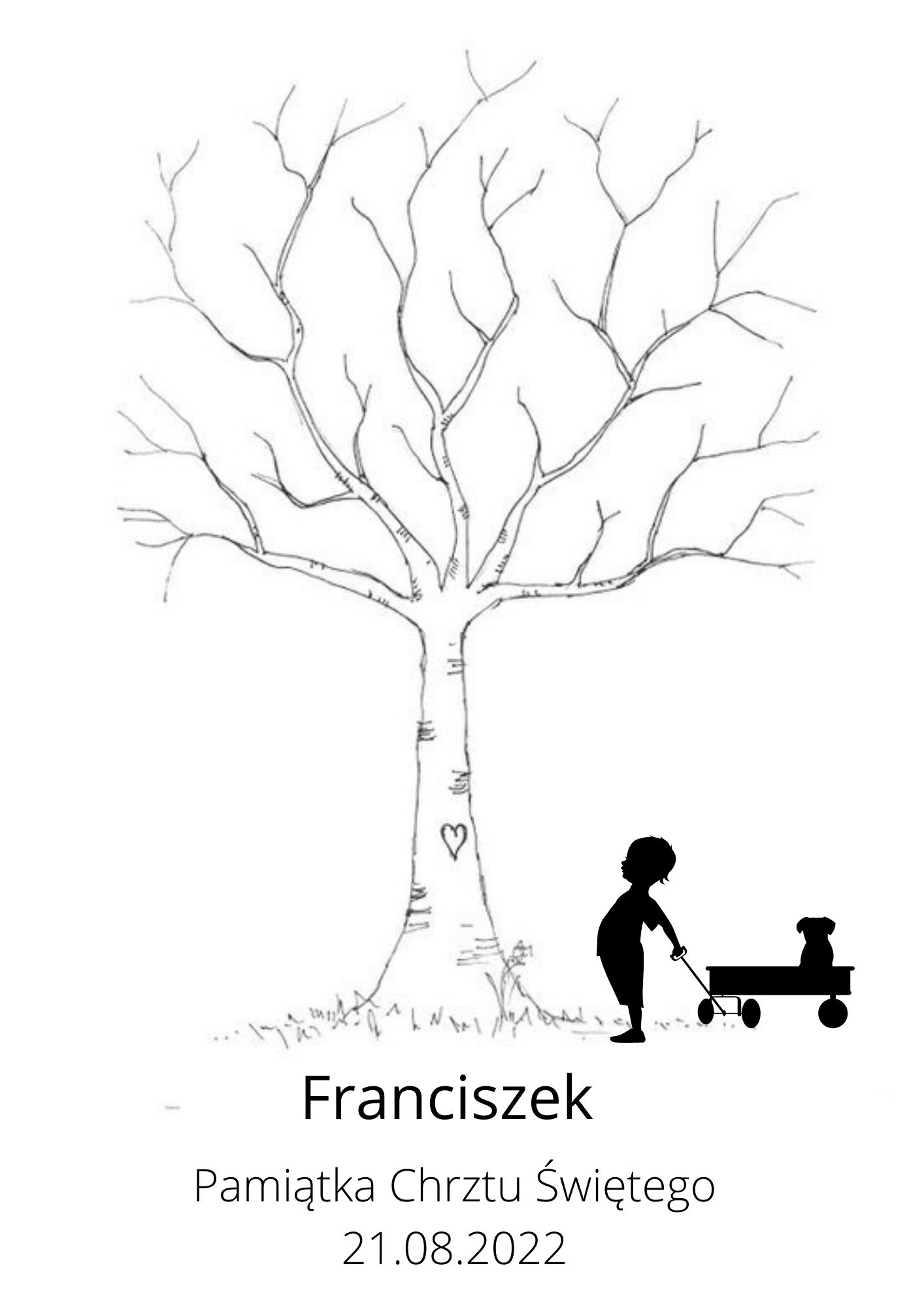 Księga gości drzewo z odciskami palców