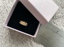 Złoty pierścionek obrączka brylanty diamenciki 14 karatów 585