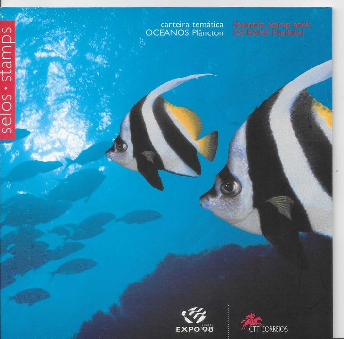 Carteira tematica CTT OCEANOS PLANCTON - EXPO98 - 2bl + 8 selos novos