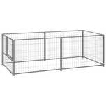 NOVO -  Canil para cães 200x100x70 cm aço prateado