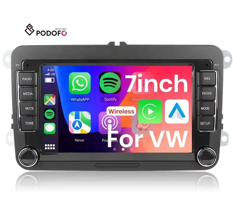 Rádio Android 13 Volkswagen Seat Skoda Golf 4/64GB Carplay GPS wifi