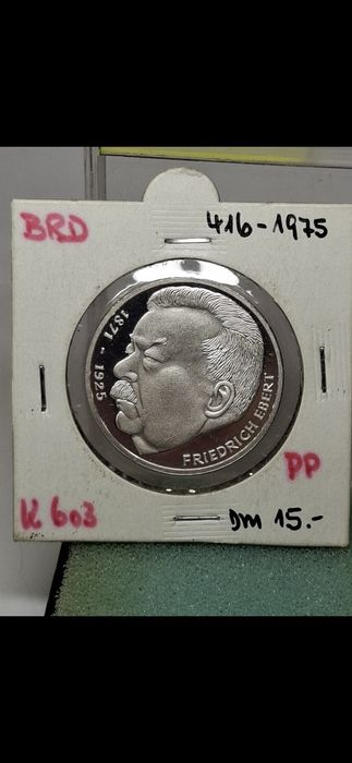 5 Mark JFriedrich Ebert 1975r srebro