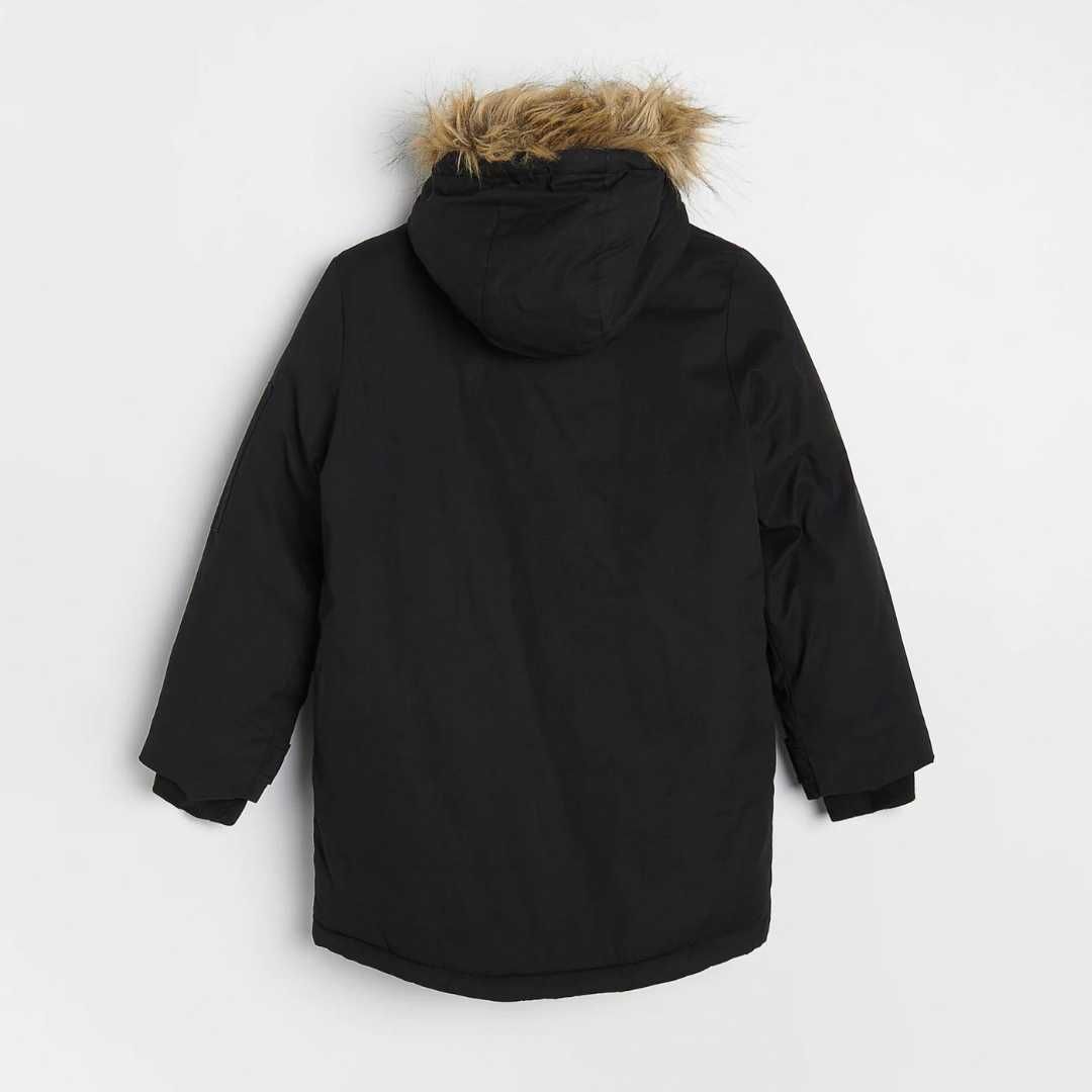 Куртка зимова пальто термо резервед довга Reserved 158 чорна