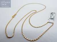 Złoty łańcuszek Blaszki linka białe złoto pr. 585 długość 50 cm 3,14 g