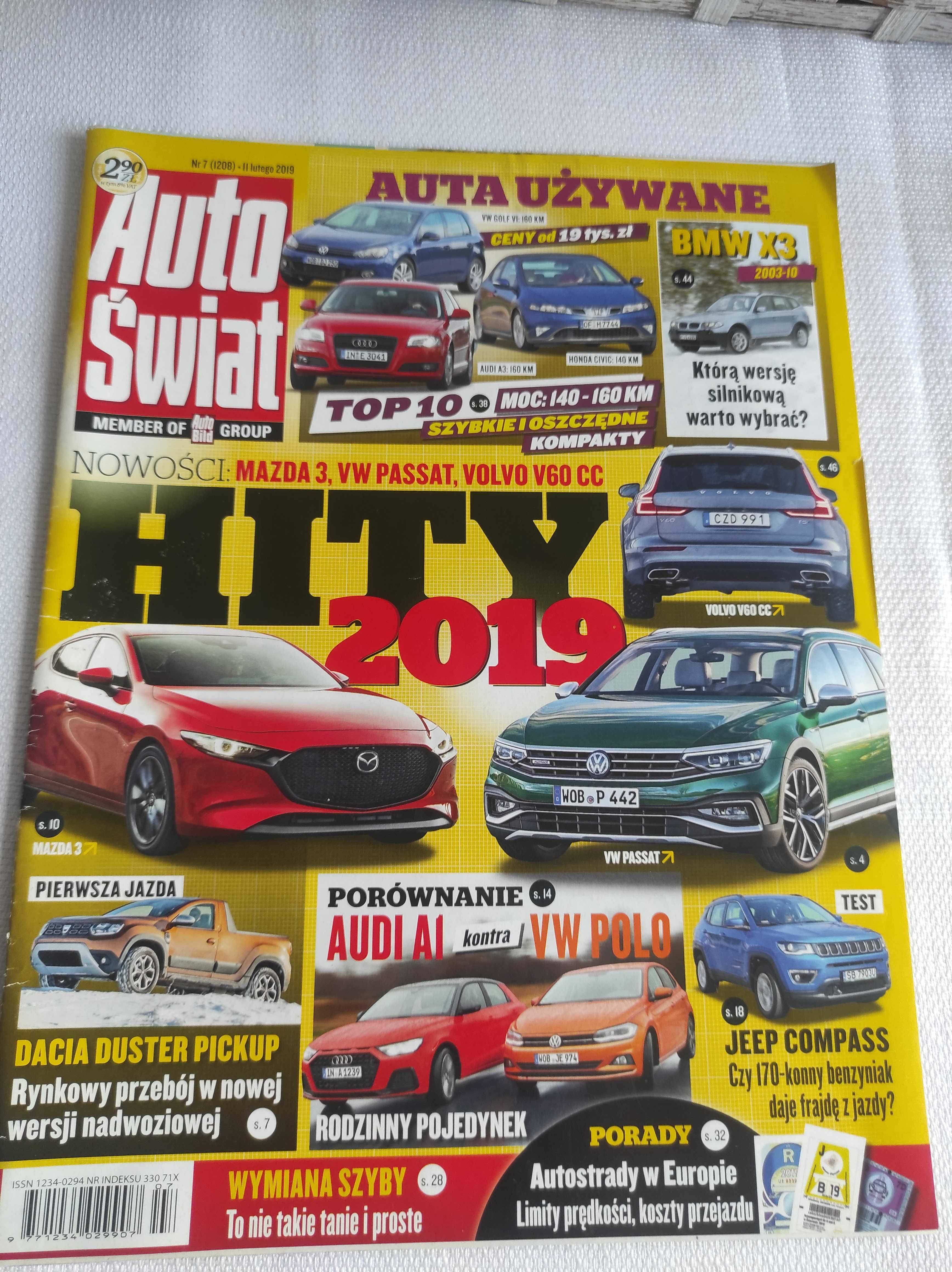 Czasopismo Auto Świat WYSZUKAJ POJAZD 7/2019 Ateca Klasa V Compass X3