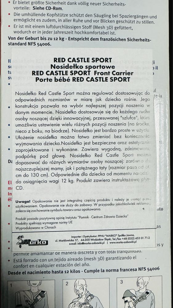 Nosidełko sportowe dla dziecka